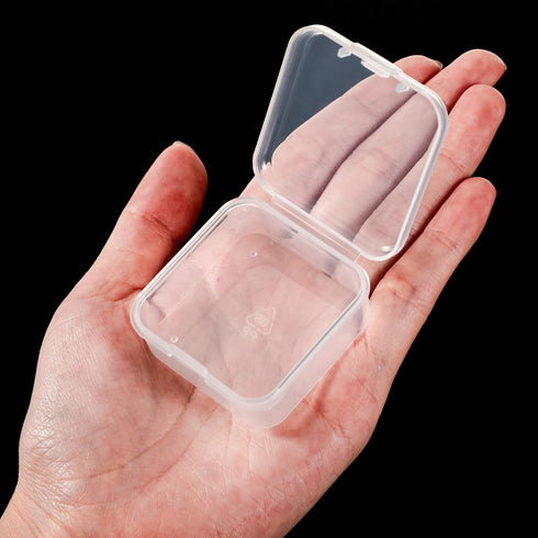 SATINIOR 24 Packs Small Clear Plastic Beads Storage Containers Box with Hinged Lid for Storage of Small Items, Crafts, Jewelry, Hardware (1.7 x 1....